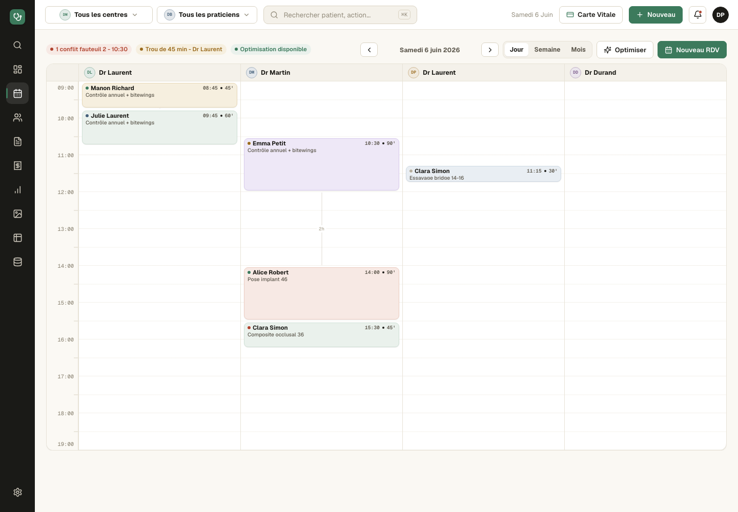 Agenda vue jour